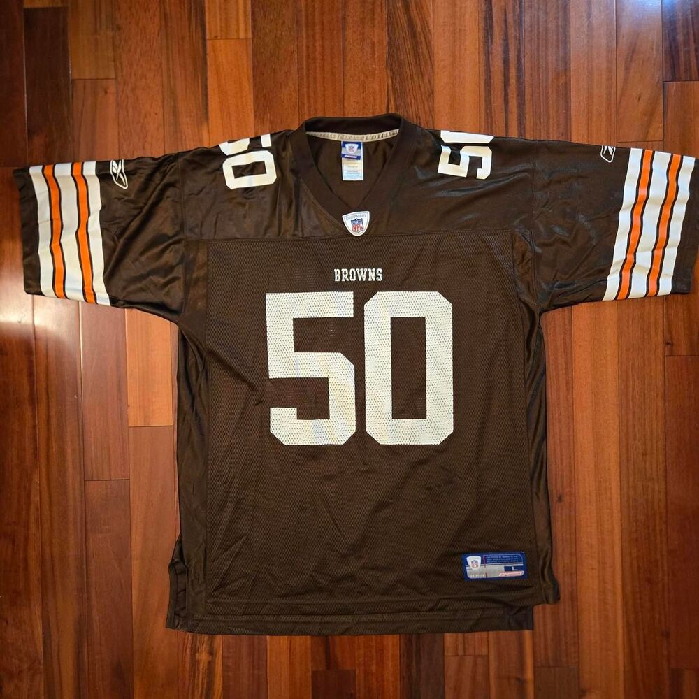 NFL Cleveland Browns Men's L Brown and Orange #50 Faine Jersey Football Sport